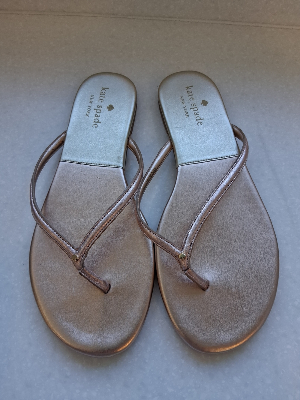 kate spade Metallic Rose Thong Sandals